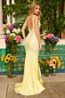 Ava Presley 47278 Sheer Side Pearl Beaded V-Neck Dress