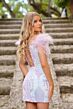 Ava Presley 28212 Feather Straps Lace-Up Dress