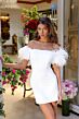 Ava Presley 29124 Feather Sleeve Beaded Neck Dress