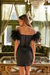 Ava Presley 29137 Beaded Illusion Bodice Feather Sleeve Dress