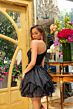 Ava Presley 29177 Beaded Waist Asymmetric Neck Dress