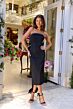 Ava Presley 29270 Back Bow Strapless Beaded Neck Dress