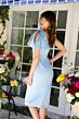 Ava Presley 29271 Shoulder Bow Asymmetric Neck Dress