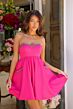 Ava Presley 29837 Strapless Beaded Neck Front Pocket Dress