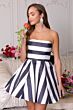 Ava Presley 26308 Back Bow Strapless Stripe Dress