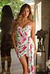 Ava Presley 26343 Tulip Skirt Side Sash Floral Strapless Dress