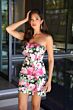 Ava Presley 26344 Strapless Ruffle Neck Beaded Floral Dress