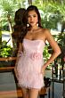 Ava Presley 26388 Feather Skirt 3D Flower Dress