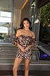 Ava Presley 26392 Puff Sleeve Animal Print Romper