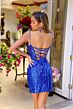 Ava Presley 29227 Lace-Up Back Geometric Sequin Dress
