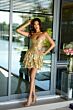 Ava Presley 47104 Ruffle Skirt Metallic Cutout Dress