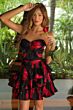 Ava Presley 47113 Layered Skirt Strapless Floral Dress