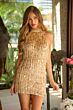 Ava Presley 47115 Strappy Back Halter Neck Fringe Dress