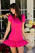 Ava Presley 29801 Ruffle Hem Puff Sleeve Dress