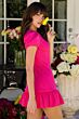 Ava Presley 29801 Ruffle Hem Puff Sleeve Dress