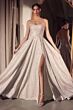 Amoris by LaDivine T701 Strapless Draped Bodice Glitter A-Line Dress