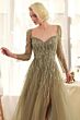 Andrea and Leo A1367 Sheer Sleeve Sweetheart Neck A-Line Formal Dress