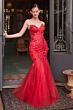 Andrea and Leo A1388 Floral Corset Leg Slit Trumpet Dress
