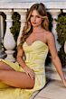 LaDivine 7483 High Slit Lace-Up Dress