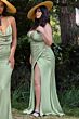 LaDivine 7494C Spaghetti Straps Faux Wrap Dress