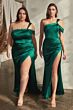 LaDivine CD327 Asymmetric Neck Cold-Shoulder Dress