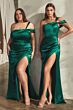 LaDivine CD327C Cold-Shoulder Asymmetric Neck Plus Size Dress