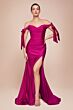LaDivine CD943C Ruched Off-The-Shoulder Dress