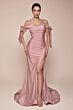 LaDivine CD943C Ruched Off-The-Shoulder Dress