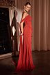 Ladivine 7433 Draped Bodice Chiffon 3-Way Neck Dress