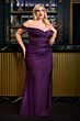 Ladivine CD790C Off The Shoulder Ruched Plus Size Bridesmaid Dress
