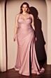 Ladivine CD796 Halter Neck Draped Bodice Dress