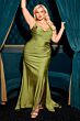 Ladivine CD796C Slit Skirt Halter Strap Plus Size Bridesmaid Dress