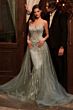 Ladivine CB158 Beaded Overskirt Sweetheart Neck Dress