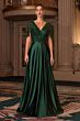 LaDivine CC447 Beaded Bodice Illusion Sleeve A-Line Dress