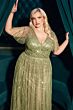Ladivine CD0241 Surplice Bodice Butterfly Sleeve A-Line Dress