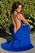 LaDivine BD4001 Shimmer Satin Backless Dress