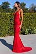 LaDivine BD4001 Shimmer Satin Backless Dress