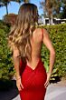 LaDivine BD4001 Shimmer Satin Backless Dress