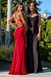 LaDivine BD4002 Surplice Bodice Lace-Up Dress