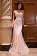 LaDivine CD866 Scoop Neck Beaded Fringe Dress
