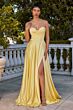 Ladivine 7481 Sweetheart Cowl Corset Bodice A-Line Dress