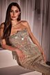 LaDivine CD756 Strapless Curved Neck Beaded Corset Dress