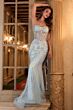 LaDivine CD766 Illusion Corset Bodice Crystal-Beaded Dress