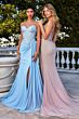 Ladivine CD770 Side Overskirt Asymmetric Waist Strapless Dress
