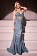 Ladivine CD798 Removable Sleeve Lace Bodice Dress