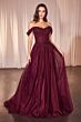 Ladivine CD799 Scoop Neck Off The Shoulder A-Line Dress