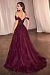 Ladivine CD799 Scoop Neck Off The Shoulder A-Line Dress