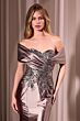 Ladivine CDS507 Off-The-Shoulder Fit And Flare Satin Dress