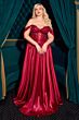 LaDivine CDS525 A-Line Satin Removable Off The Shoulder Dress