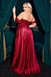 LaDivine CDS525 A-Line Satin Removable Off The Shoulder Dress